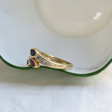 Vintage 80s three stone ring