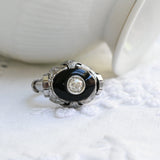 Vintage diamond and onyx ring