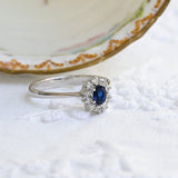 Vintage Saphir- und Diamantenrosette