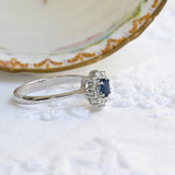 Vintage Saphir- und Diamantenrosette