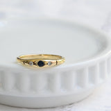 Vintage sapphire and diamond triplet ring