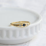 Vintage sapphire and diamond triplet ring