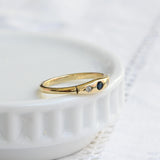 Vintage sapphire and diamond triplet ring