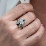 Vintage diamond and onyx ring