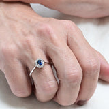 Vintage Saphir- und Diamantenrosette