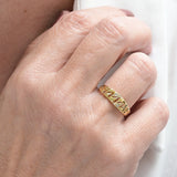 Vintage yellow gold ring with diamonds