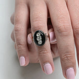Vintage onyx and diamond ring