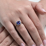 Vintage Tanzanite and Diamond Ring