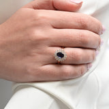 Vintage Sapphire and Diamond Rosette in Rose Gold
