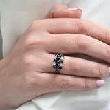 Vintage Cocktail Ring with Sapphires, Rubies and Diamonds