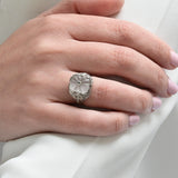 Vintage Rocca Crystal Ring with Diamonds