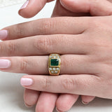 Vintage emerald and diamond ring
