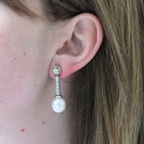 Vintage diamond and pearl convertible earrings
