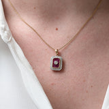 Vintage Ruby and Diamond Necklace