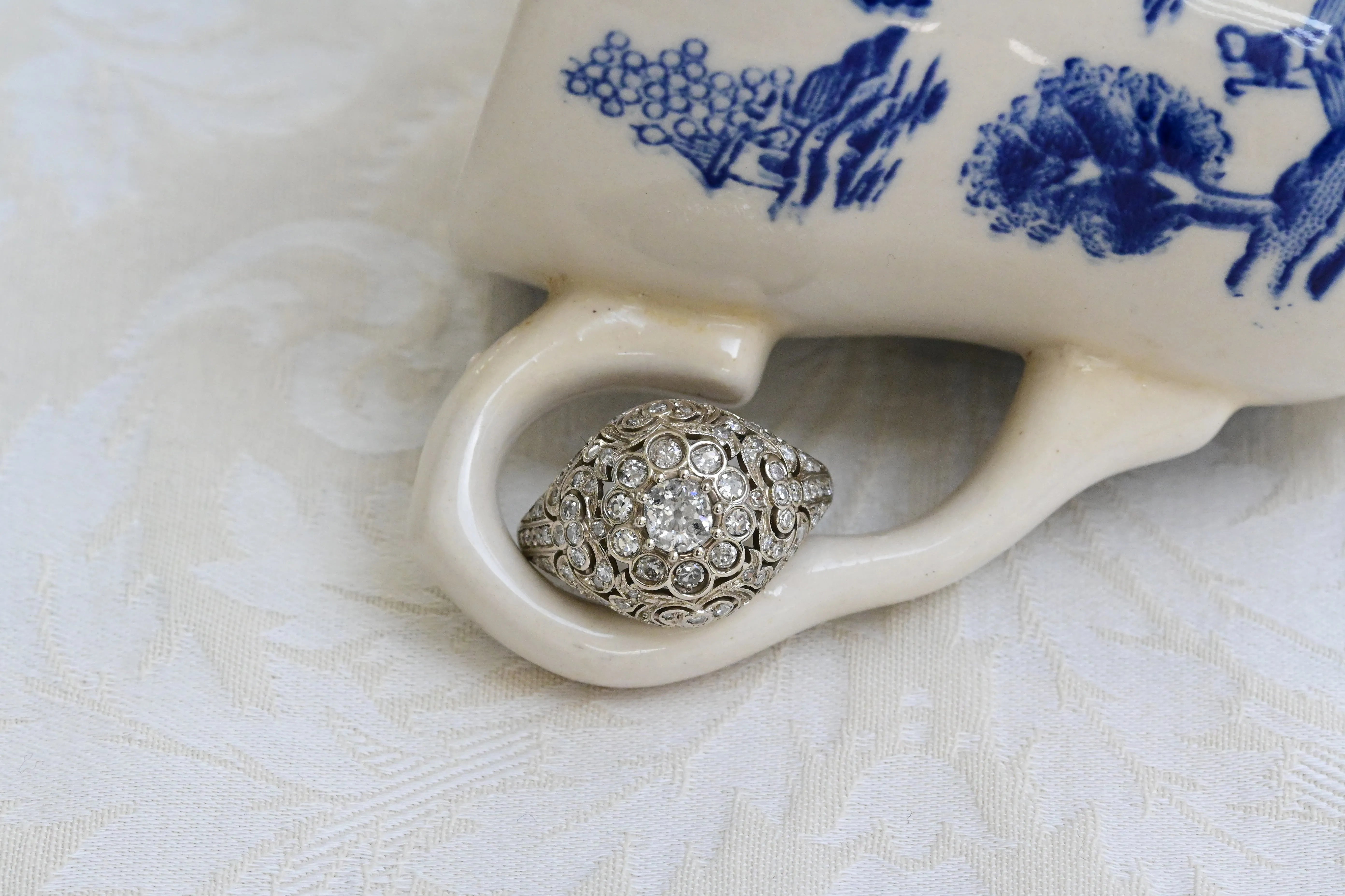 Antique diamond cocktail ring