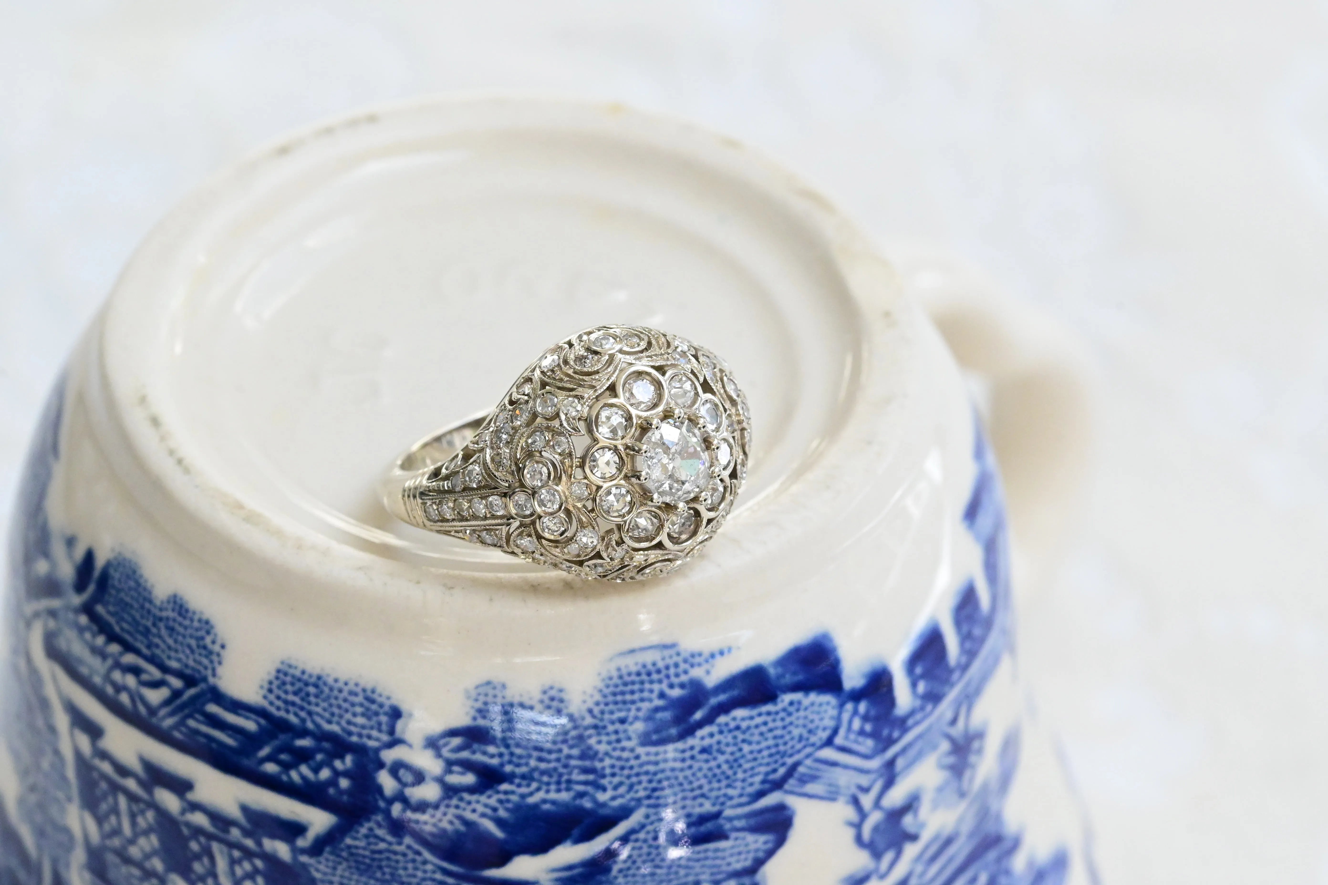 Antique diamond cocktail ring