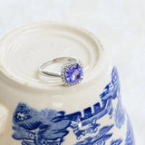 Vintage Tanzanite and Diamond Ring