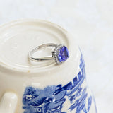 Vintage Tanzanite and Diamond Ring