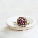 Bague vintage en rubis et monture en or jaune