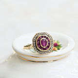 Bague vintage en rubis et monture en or jaune