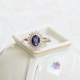 Vintage Sapphire and Diamond Rosette in Rose Gold