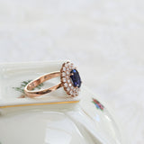 Vintage Sapphire and Diamond Rosette in Rose Gold
