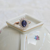 Vintage Sapphire and Diamond Rosette in Rose Gold