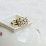 Vintage 50s Yellow Gold and Diamonds Ring