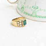Vintage emerald and diamond ring