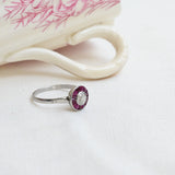 Art deco ruby target ring