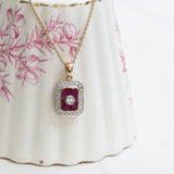 Vintage Ruby and Diamond Necklace