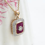 Vintage Ruby and Diamond Necklace