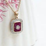 Vintage Ruby and Diamond Necklace