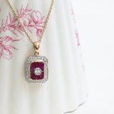 Vintage Ruby and Diamond Necklace