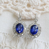 Vintage sapphire and diamond rosette earrings