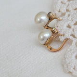 Vintage diamond and pearl earrings