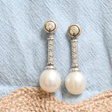 Vintage diamond and pearl convertible earrings