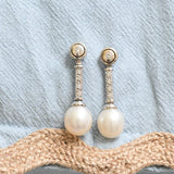 Vintage diamond and pearl convertible earrings