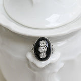 Vintage onyx and diamond ring