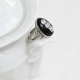 Vintage onyx and diamond ring