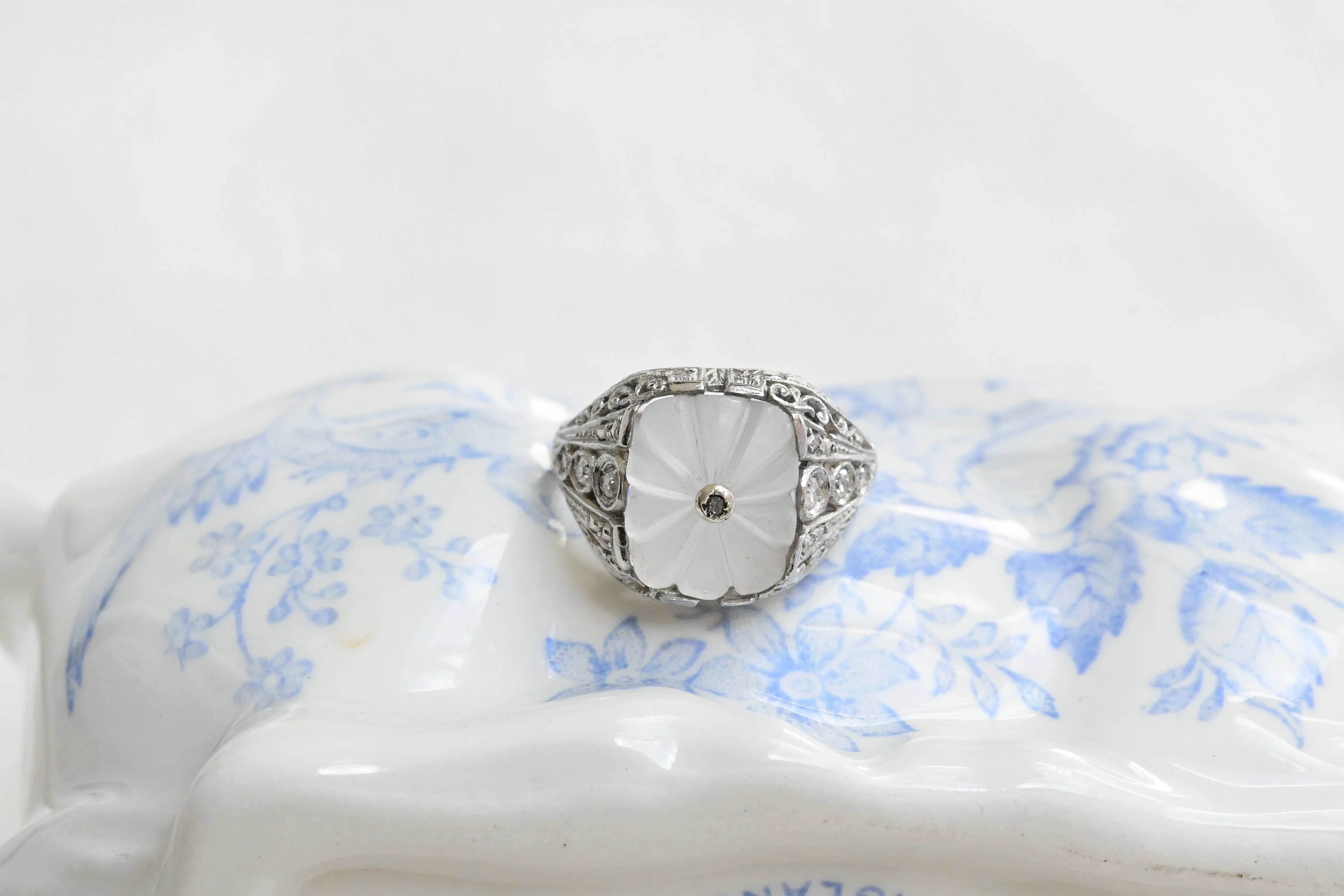 Bague vintage en cristal Rocca avec diamants