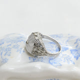 Vintage Rocca Crystal Ring with Diamonds