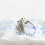 Vintage Rocca Crystal Ring with Diamonds