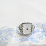 Vintage Rocca Crystal Ring with Diamonds