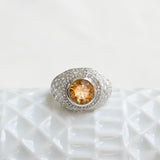 Vintage Citrine and Diamond Cocktail Ring