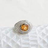 Vintage Citrine and Diamond Cocktail Ring