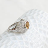 Vintage Citrine and Diamond Cocktail Ring