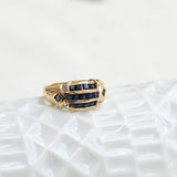 Vintage mid Century Diamond and Sapphire Ring