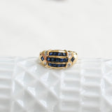 Vintage mid Century Diamond and Sapphire Ring