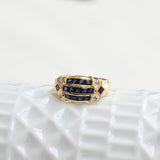 Vintage mid Century Diamond and Sapphire Ring